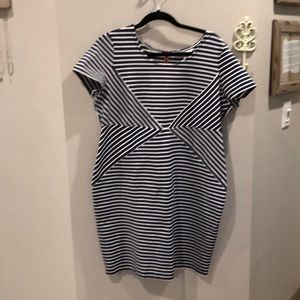 Jessica Simpson Navy and White Maternity Dress